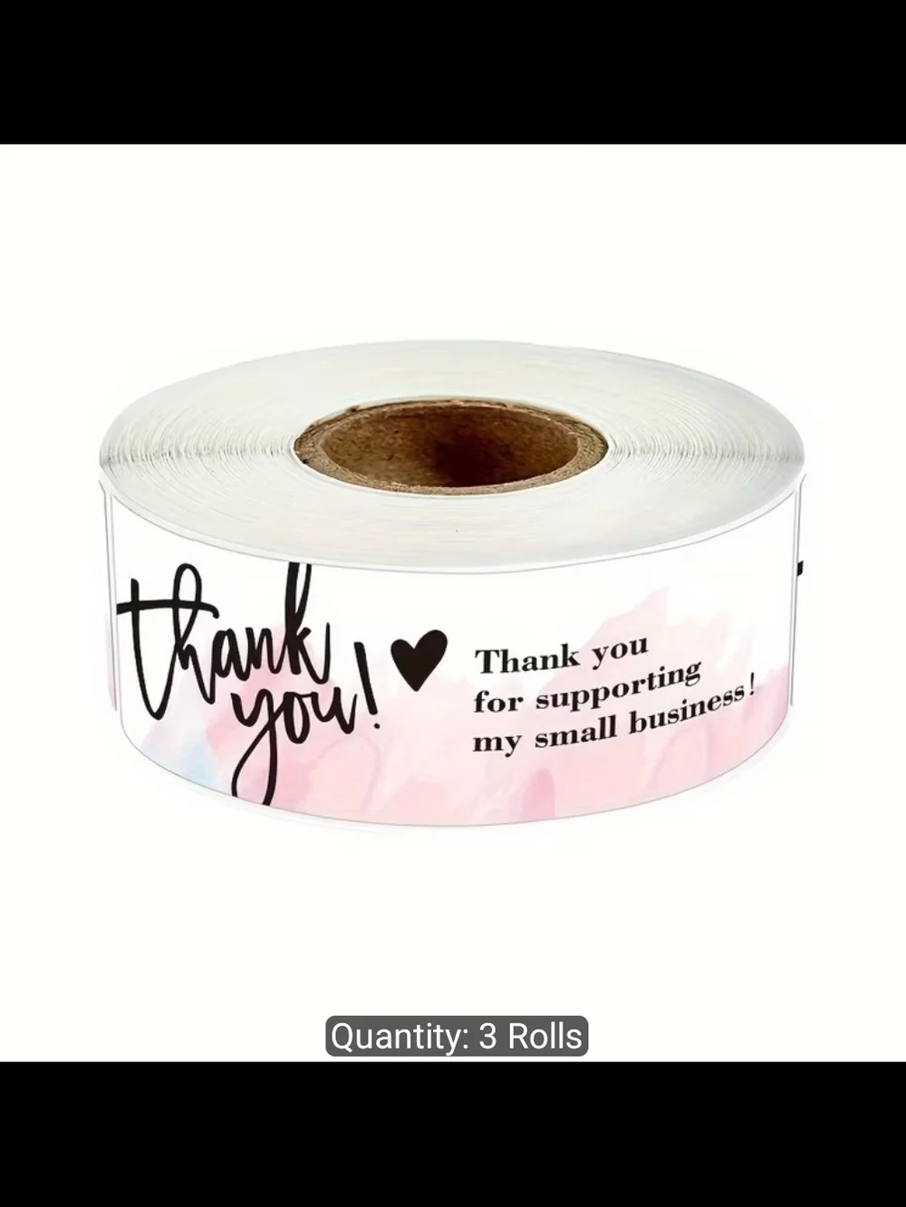 120pcs/roll Thank You Sticker Roll Set - Pink & White